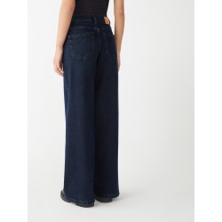 jeans wide leg blue vista posteriore indossato