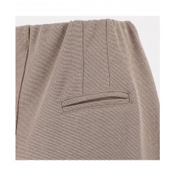 Pantaloni in jersey punto milano beige vista posteriore dettaglio tasca