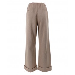 Pantaloni in jersey punto milano beige vista posteriore