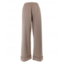 Pantaloni in jersey punto milano beige vista anteriore