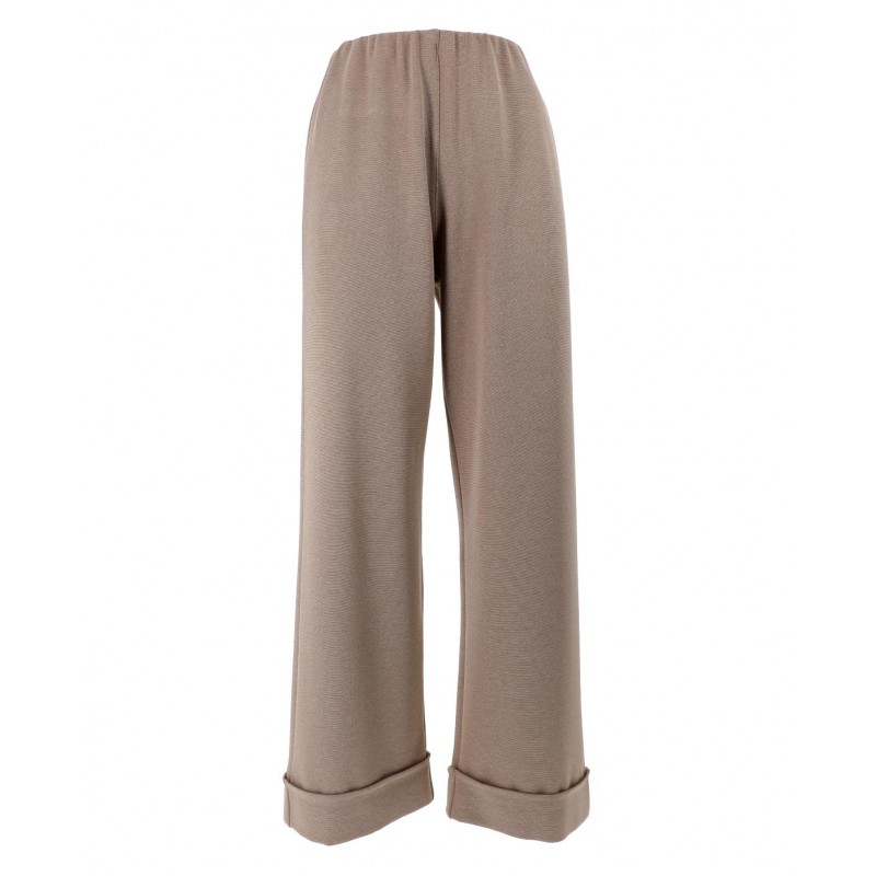 Pantaloni in jersey punto milano beige vista anteriore