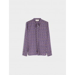 Blusa in raso viola vista anteriore