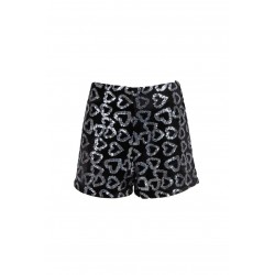 Shorts mini con paillettes nero vista anteriore