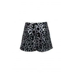 Shorts mini con paillettes nero vista posteriore