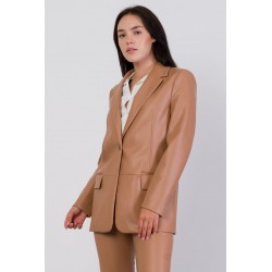 Blazer Ecopelle Camel vista laterale