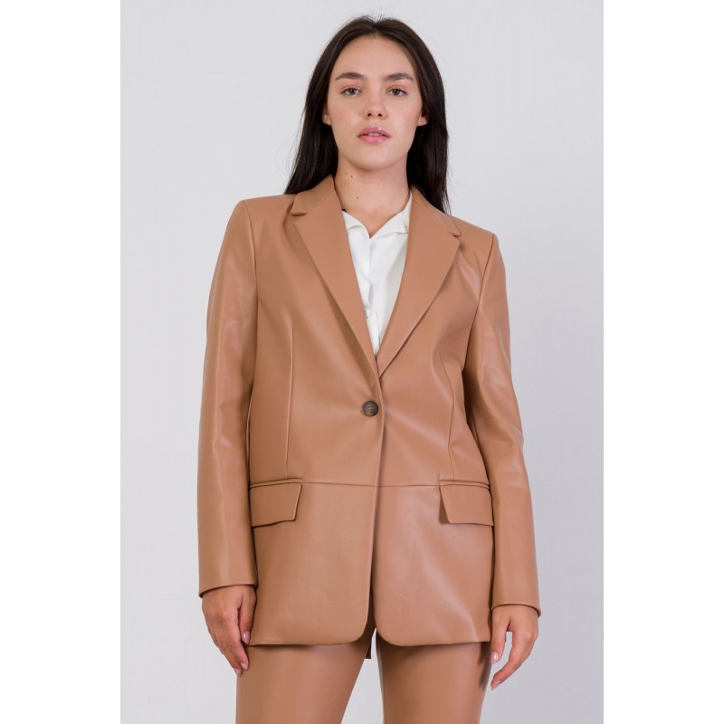 Blazer Ecopelle Camel vista anteriore