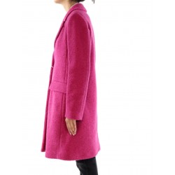 Cappotto Bouclé Magenta vista  di lato laterale