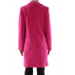 Cappotto Bouclé Magenta vista  primo piano posteriore