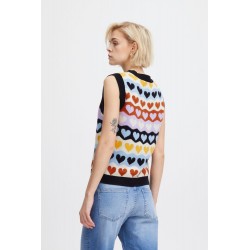 Gilet lana multicolor vista laterale